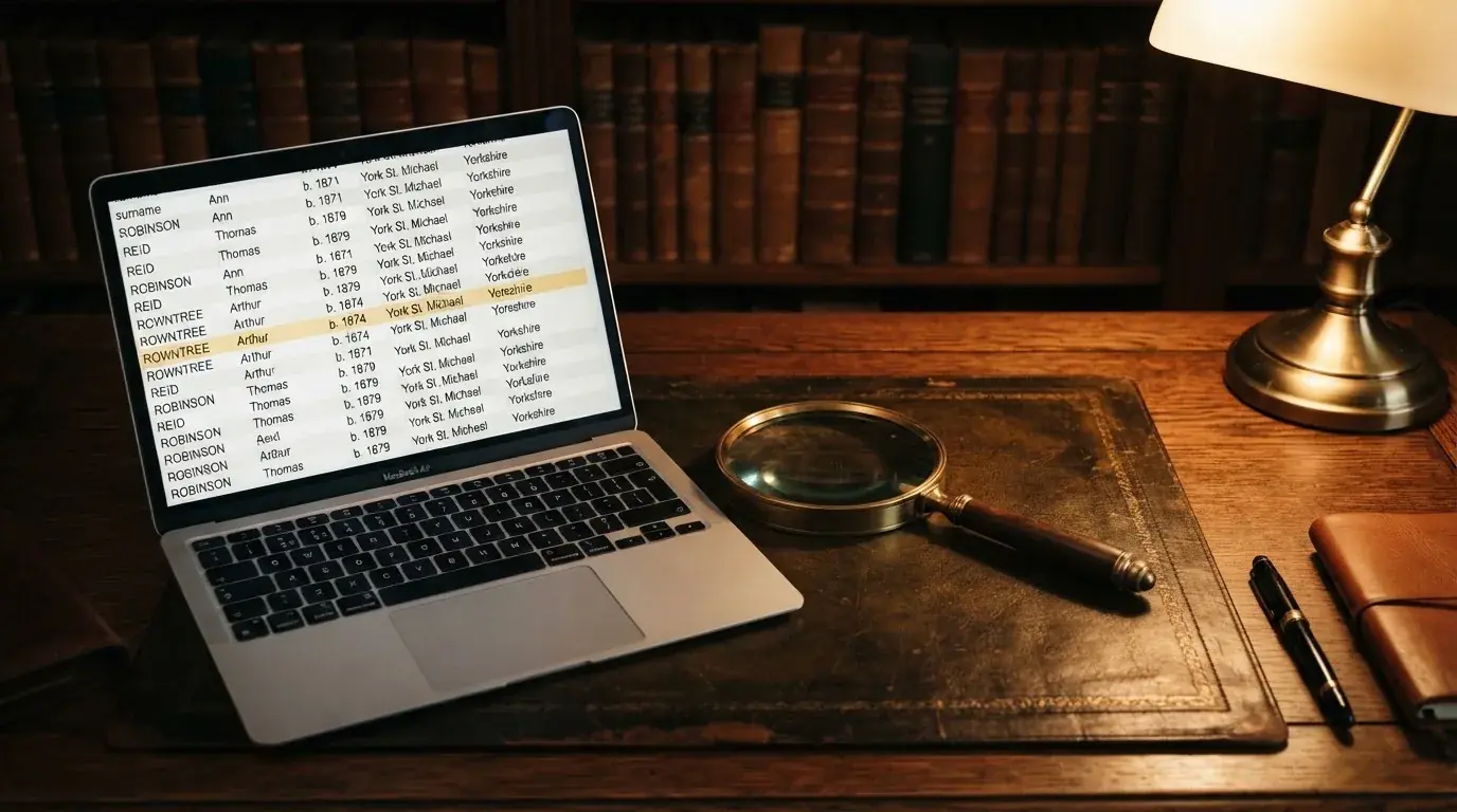 A magnifying glass rests over a printed regulatory certificate on a wooden desk.